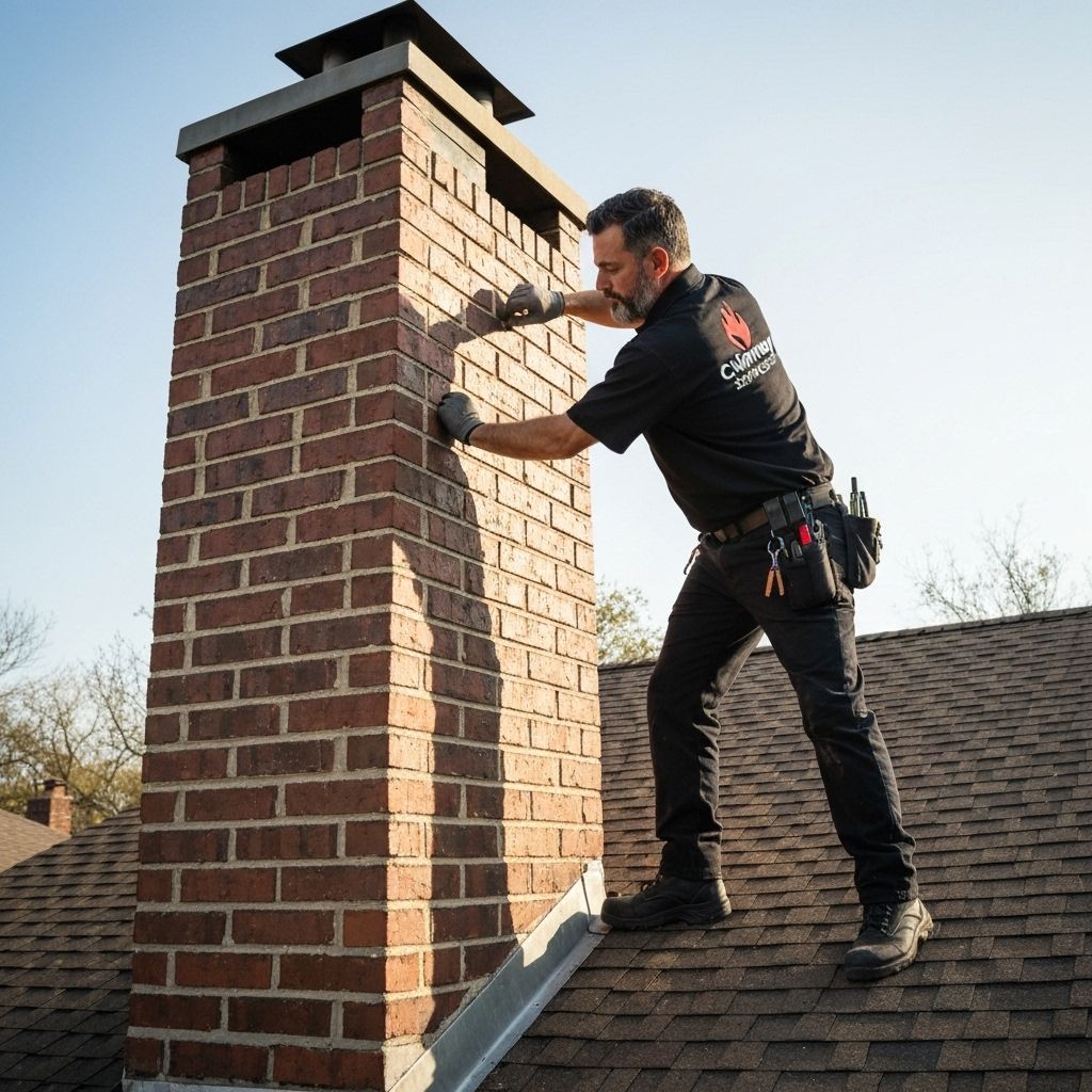 Professional chimney service technician
